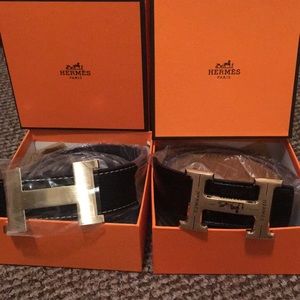 New black Hermès Belts